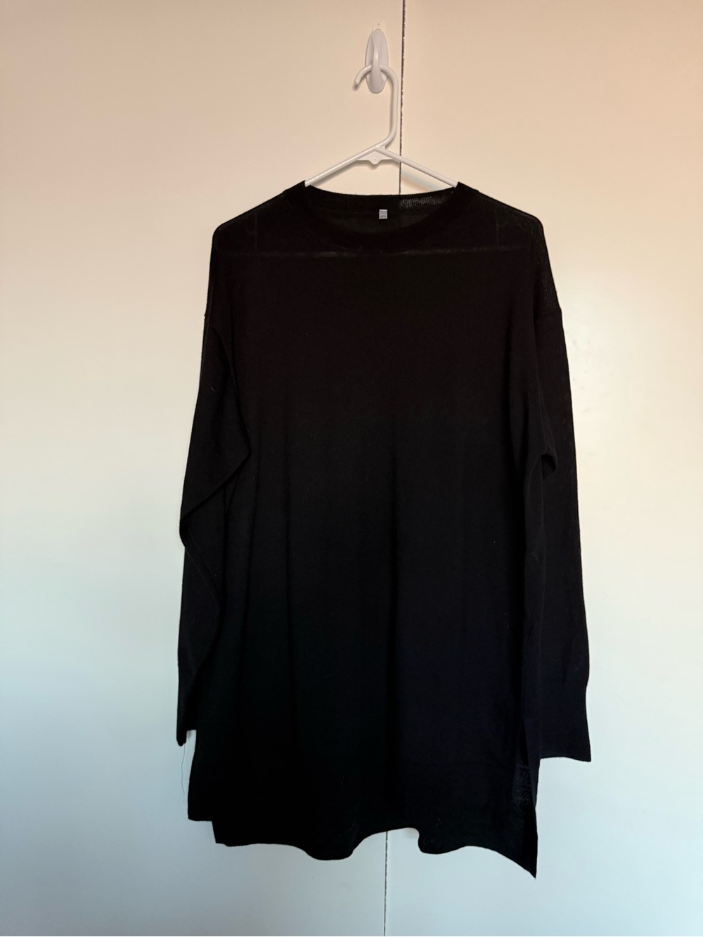 MUJI Women 100% Wool Sweater/Tunic, Size: L, Color: Black, Never Worn